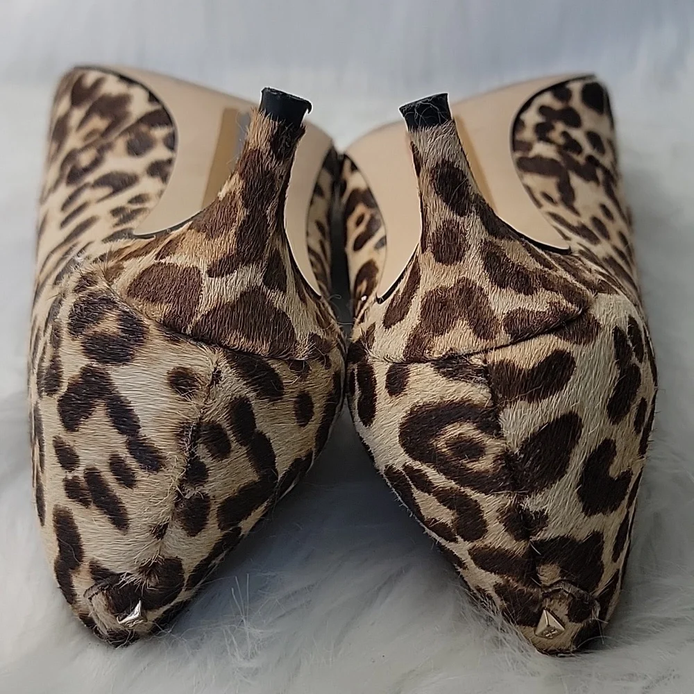 SAM EDELMAN Dori Cheetah Leopard Calf Hair Printed Office Party Kitten Heels 6.5 - Picture 8 of 13